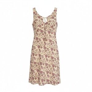 Faith Love Passion VTG Floral Print Slip Feminine Keyhole Cottage Midi Dress 10